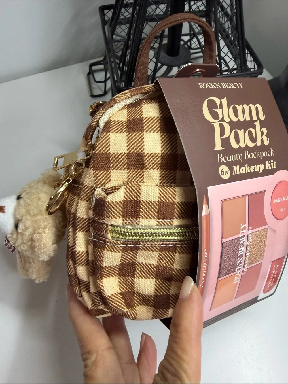 Mini backpack plaid Glam Pack Makeup Kit